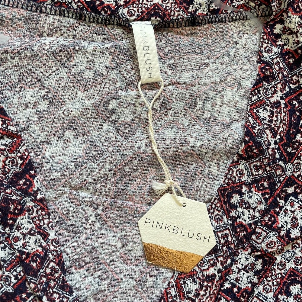 NWT PinkBlush Women's Paisley Kimono Cardigan XL Long Sleeve Tie Waist Boho - Picture 6 of 7